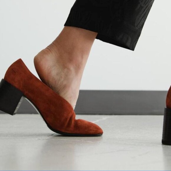 Acne Studios Burgundy Suede Leather Pumps, Size US 6.5 / EU 37 | Dust Bag Inc - Picture 6 of 13